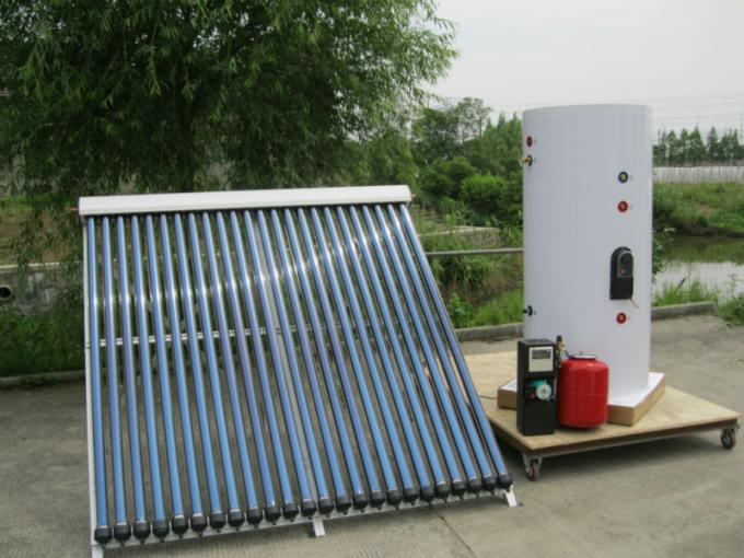 heat pipe split solar water heater system with double coil