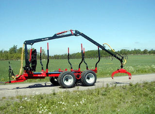 10 Ton Log Crane Trailer , Forestry Industry 2.5m2 Hydraulic Crane For Trailer