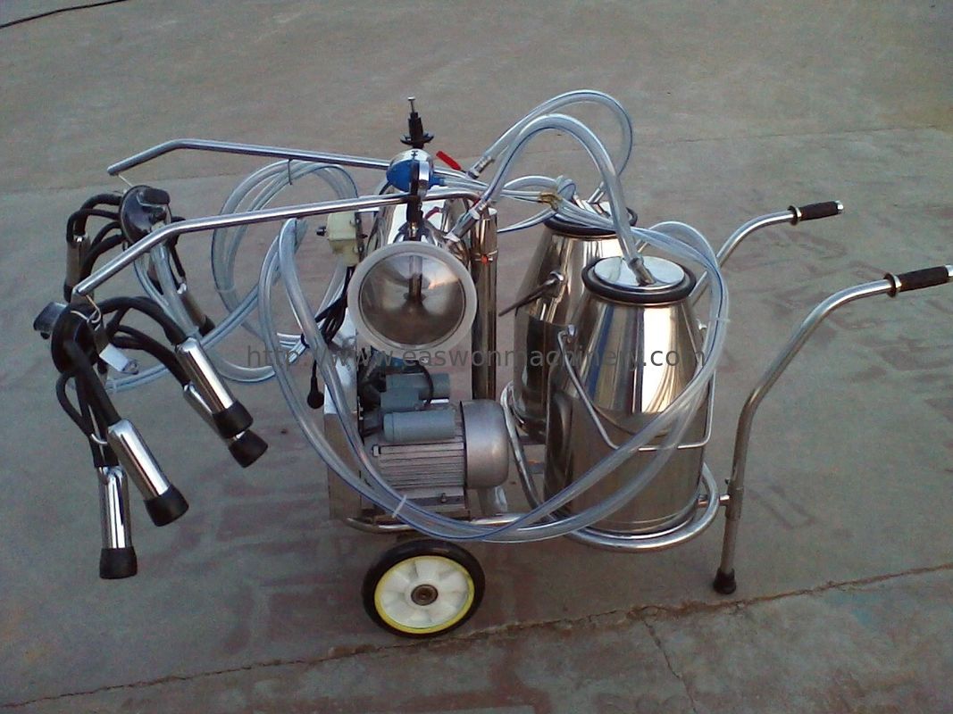 280L/Min 50Kpa Cow Milking Machine Mobile With Twin Buckets