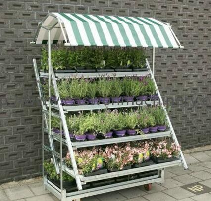 W555mm Horticultural Danish Trolleys , 4 Posts Plant Stand Rack