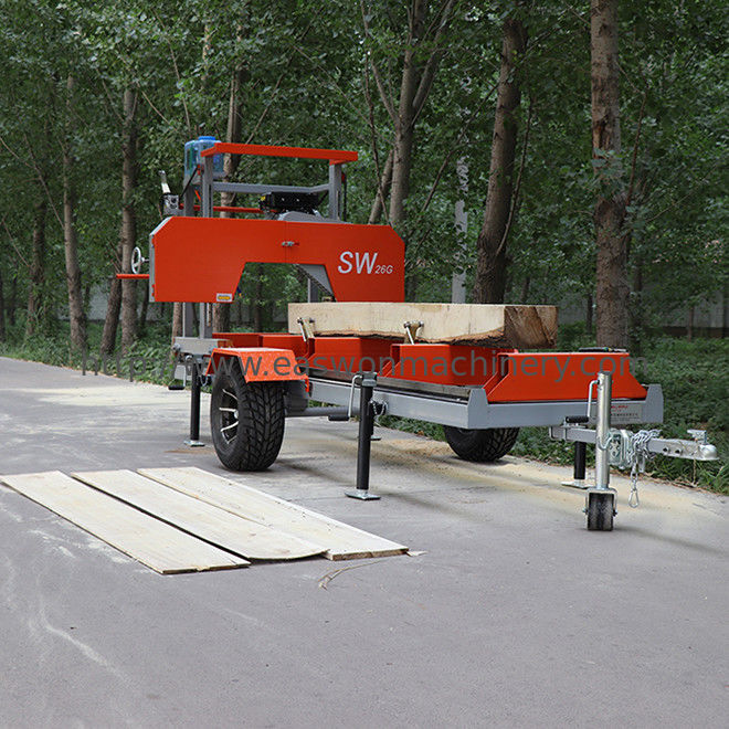 SW26G 9HP Portable Band Sawmill For Gasoline Engine Sawing Diameter 660mm